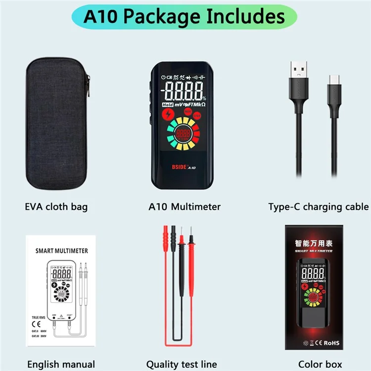 Bside A10 Digital Smart Multimeter NCV Voltmeter AC AC / Измерение Емкости Напряжения Постоянного Напряжения