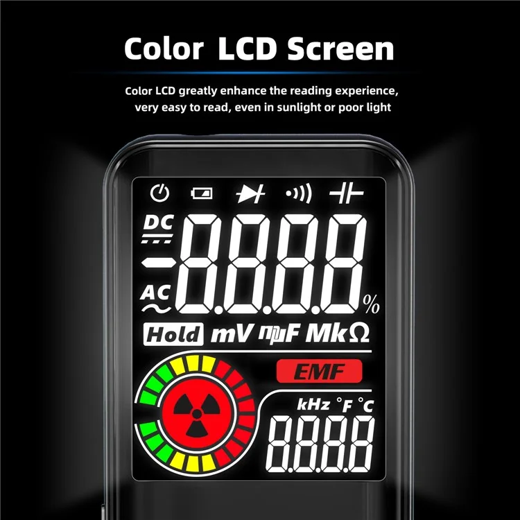BSIDE S20 EMF Meter Electromagnetic Radiation Detector 9999 Counts Auto Range Multimeter