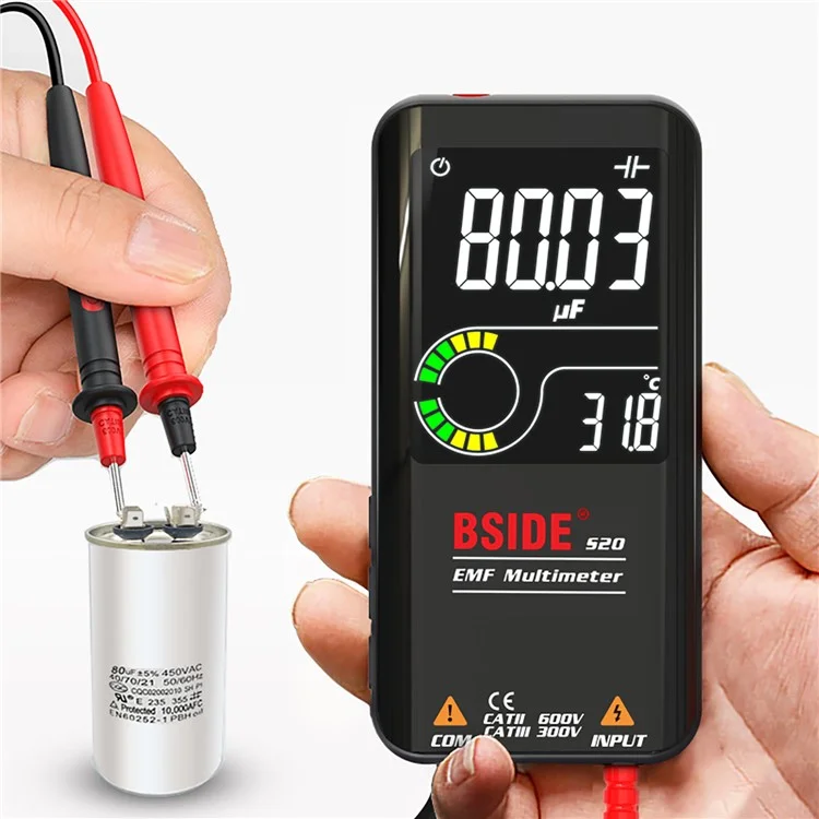 BSIDE S20 EMF Meter Electromagnetic Radiation Detector 9999 Counts Auto Range Multimeter