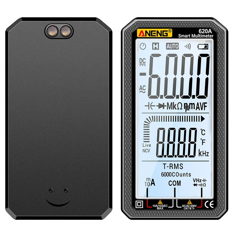 ANENG 620A Large Screen Digital Multimeter Voltage Current Resistance Tester - Black