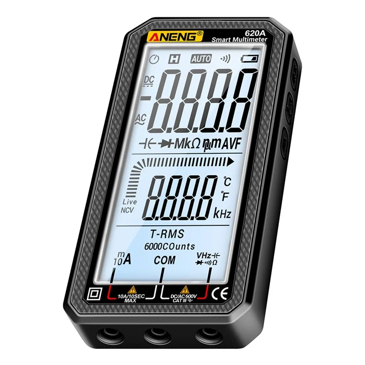 ANENG 620A Large Screen Digital Multimeter Voltage Current Resistance Tester - Black