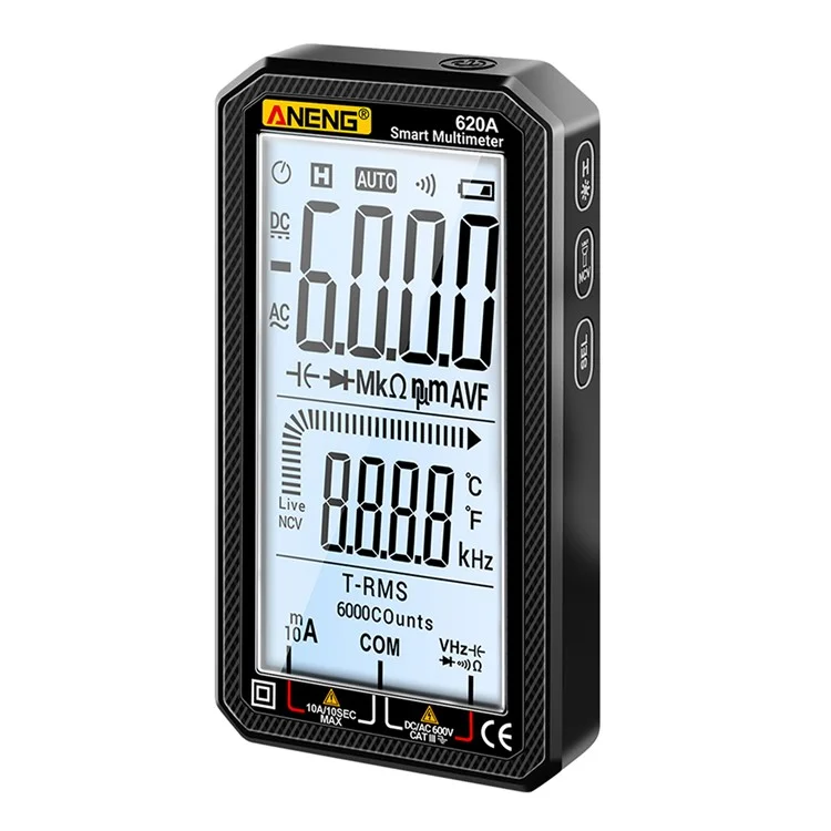 ANENG 620A Large Screen Digital Multimeter Voltage Current Resistance Tester - Black