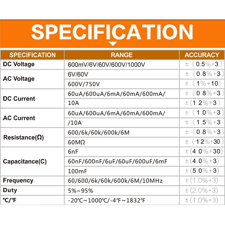 PEAKMETER PM18A Multimeter High-Precision Fully Automatic Digital Display Electrician Multimeter