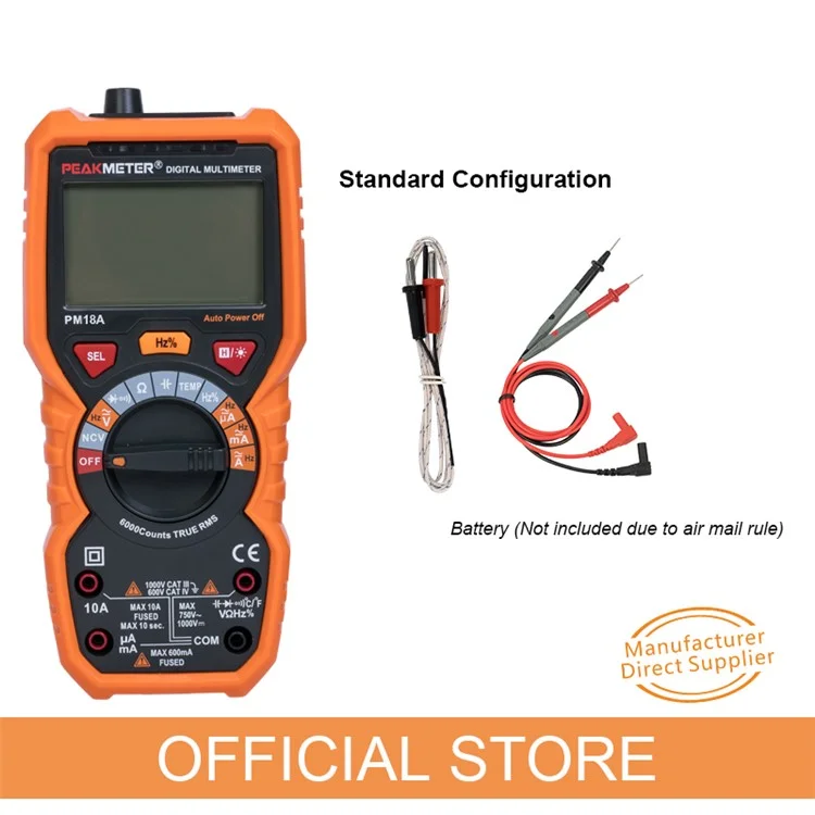 PEAKMETER PM18A Multimeter High-Precision Fully Automatic Digital Display Electrician Multimeter