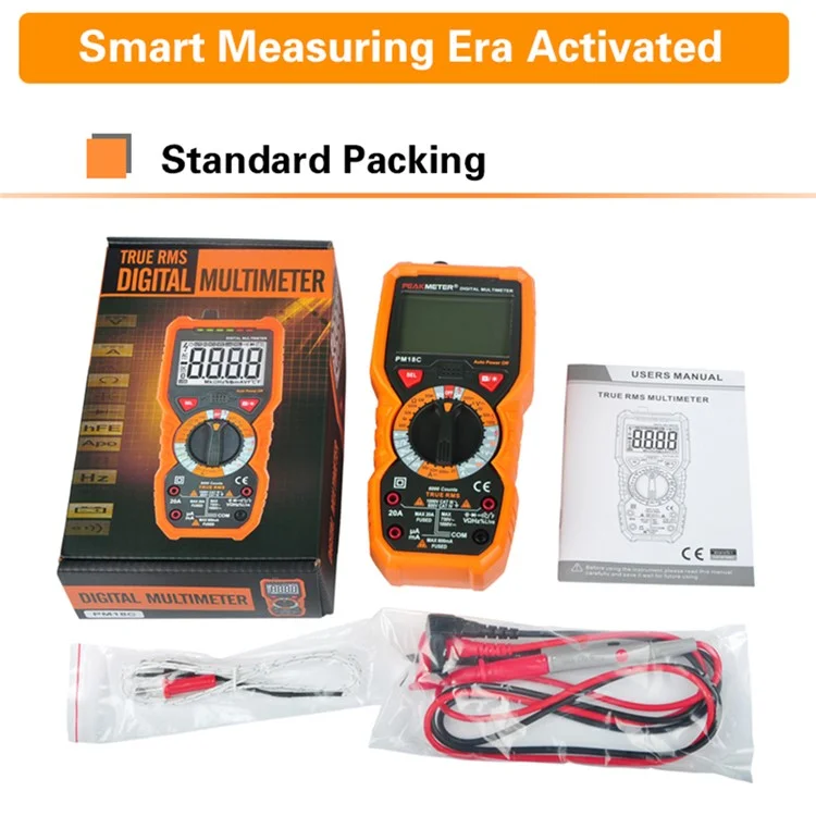 PEAKMETER PM18C Multimeter High-Precision Digital Display Voltage Current Resistance Tester
