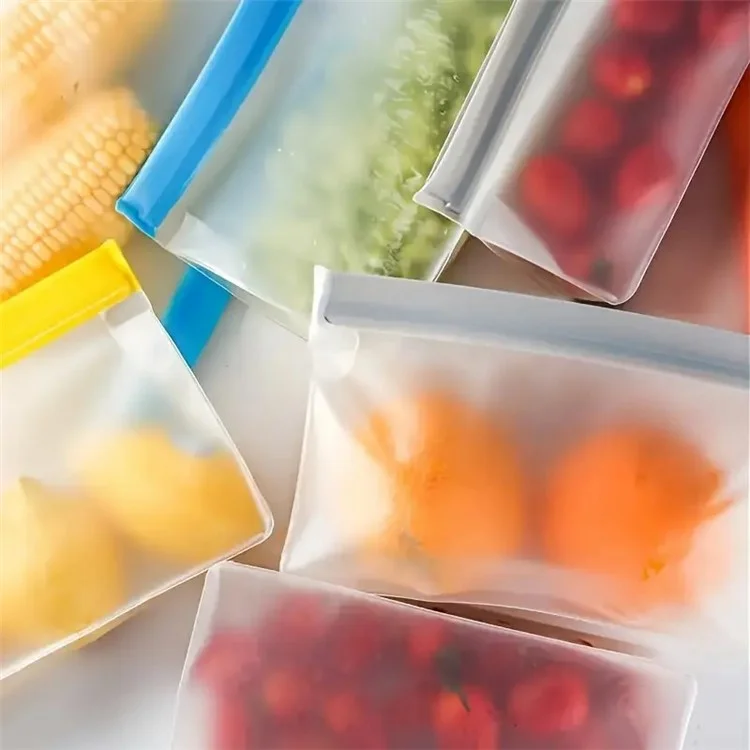 10 pièces / ensemble S+M+L Sac de rangement pour réfrigérateur de cuisine PEVA Sac d'étanchéité pour la conservation des aliments (sans BPA, sans certification FDA)