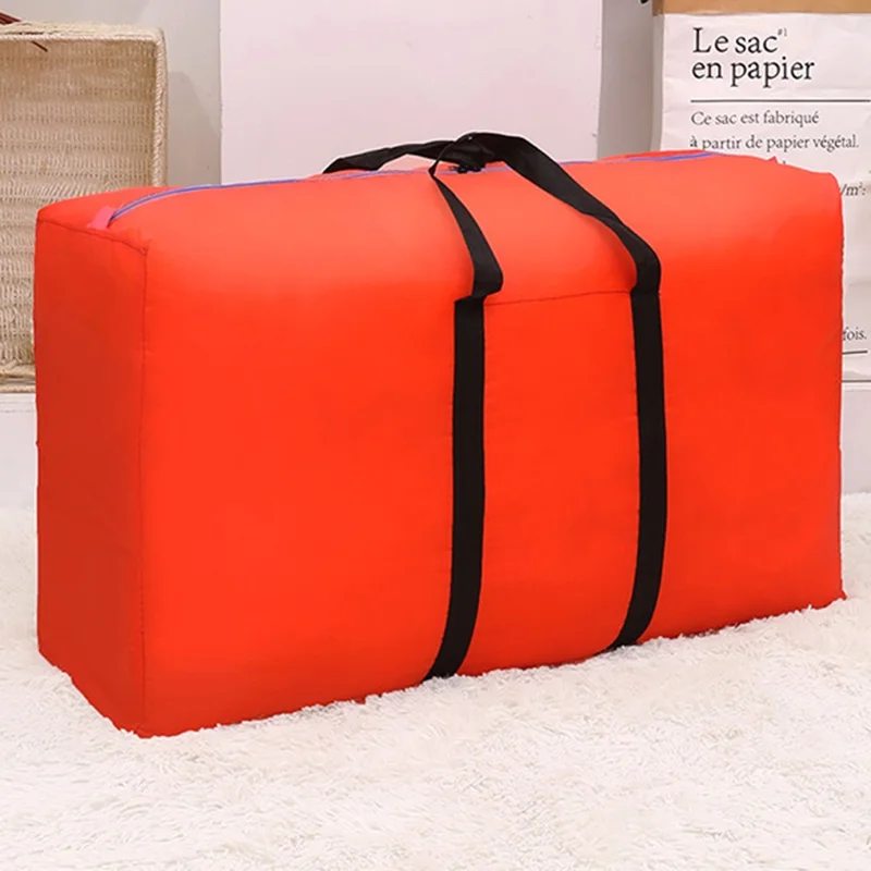 100L Oxford Cloth Moving Luggage Bag Large Capacity Moving Packing Storage Bag - Orange