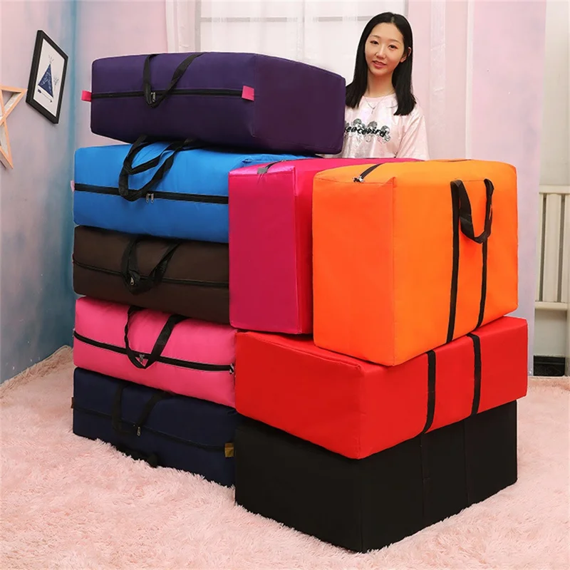 100L Oxford Cloth Moving Luggage Bag Large Capacity Moving Packing Storage Bag - Orange