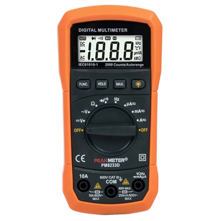 Peakmeter PM8233D Multímetro Digital Hommed Medidor Universal de Alta Precisión
