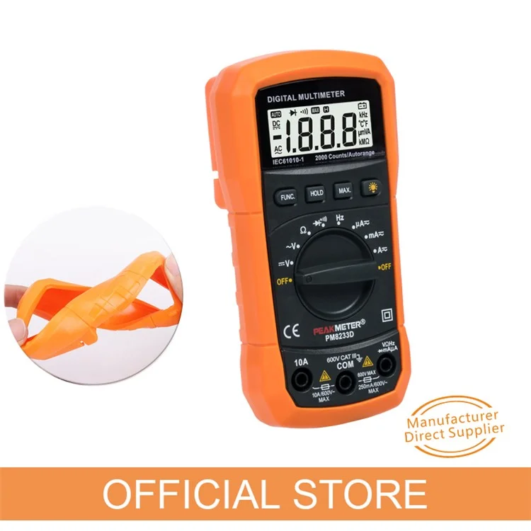 Peakmeter PM8233D Multímetro Digital Hommed Medidor Universal de Alta Precisión