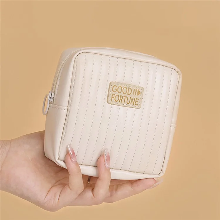 W6 Bague de Almacenamiento de Capas Sanitarias W6 PU Bolsa de Almacenamiento de Lápices Labiales Impermeables de Cuero PU - Rosa