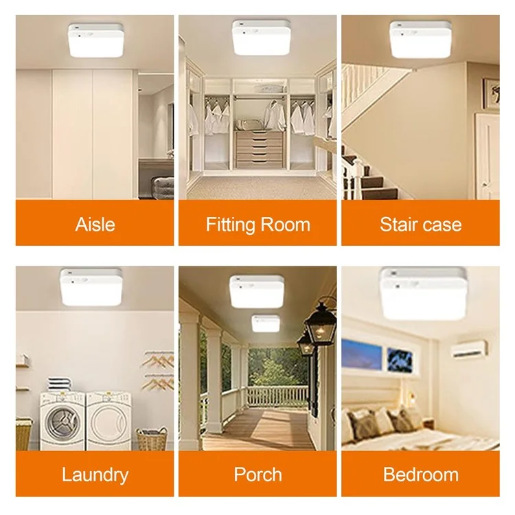 Rechargeable Motion Sensor Flush Mount Ceiling Light with Remote 3000K-6500K Adjustable Night Light for Bedroom, Kitchen