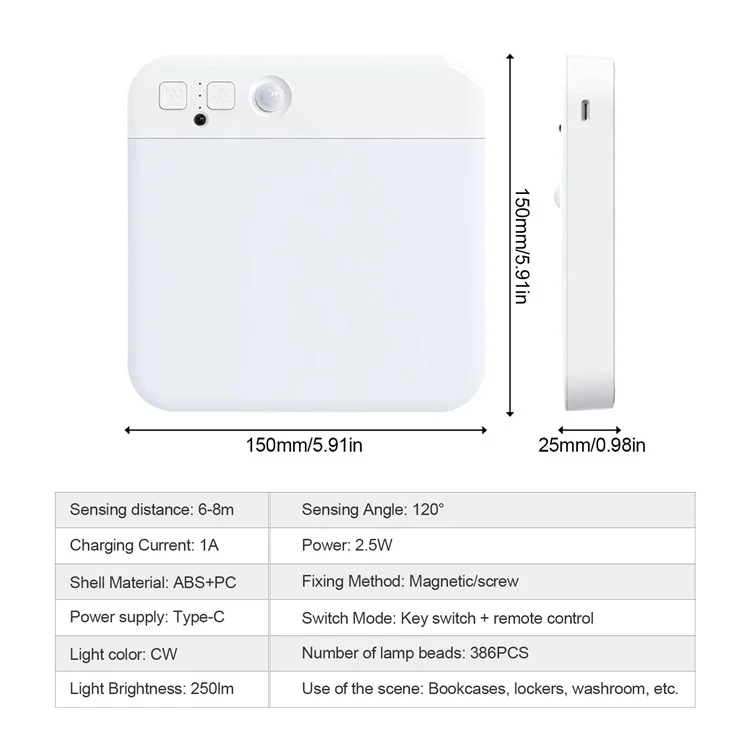 Rechargeable Motion Sensor Flush Mount Ceiling Light with Remote 3000K-6500K Adjustable Night Light for Bedroom, Kitchen