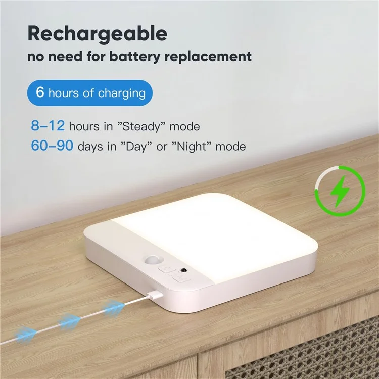 Rechargeable Motion Sensor Flush Mount Ceiling Light with Remote 3000K-6500K Adjustable Night Light for Bedroom, Kitchen