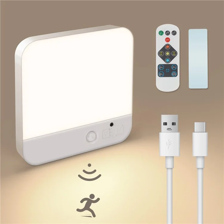 Rechargeable Motion Sensor Flush Mount Ceiling Light with Remote 3000K-6500K Adjustable Night Light for Bedroom, Kitchen