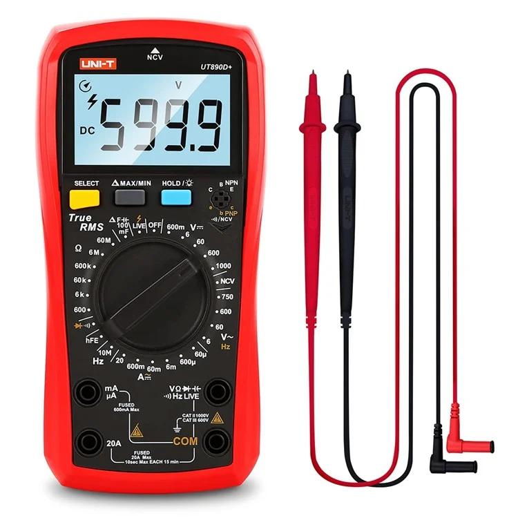 UNI-T UT890D+ Digital Multimeter 6000 Counts True RMS Measurement Tool AC DC Voltage Current Meter (No Battery)