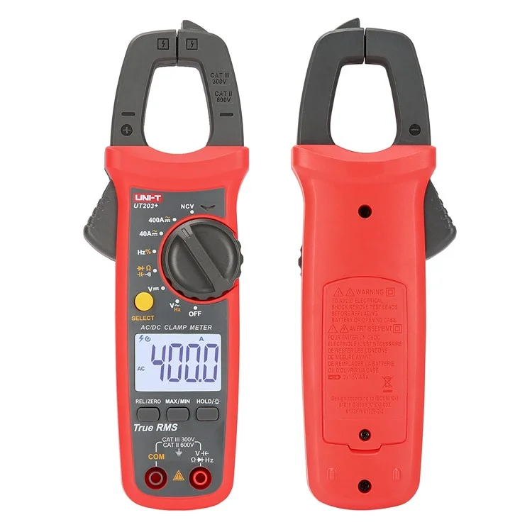 UNI-T Ut203 + Multimètre numérique 400A AC DC mesurant la fréquence, le cycle de service (sans batterie)
