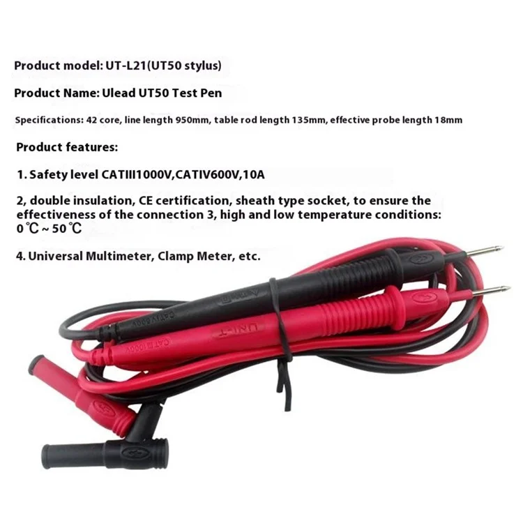 UNI-T UT-L21 1 Pair Universal Test Leads Sonde 42-core Dual Isoliertes Multimeter-teststift