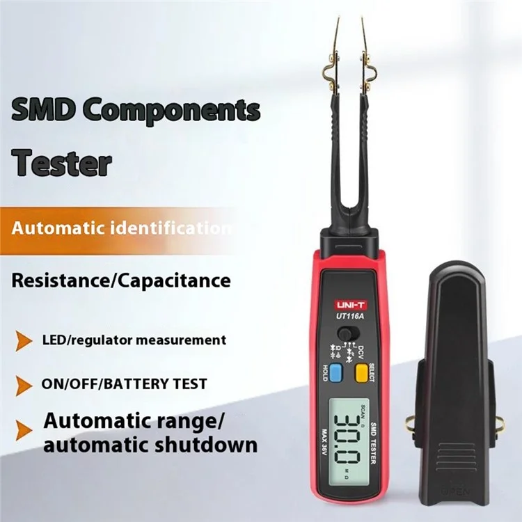 UNI-T UT116A 3000 Count Digital Tweezers Smart SMD Tester LED Diode Electronic Component Multimeter (No Battery)