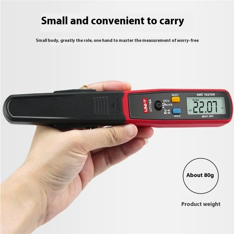 UNI-T UT116A 3000 Count Digital Tweezers Smart SMD Tester LED Diode Electronic Component Multimeter (No Battery)