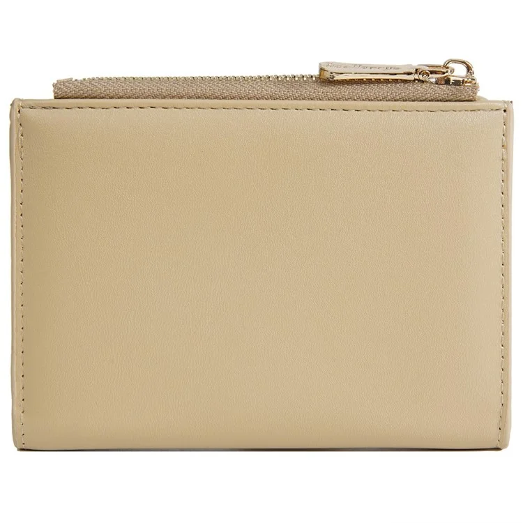 BAELLERRY N5121 Carteira Curta Dobrada Feminina com Textura Trançada em Couro PU e Bolso para Moedas - Damasco