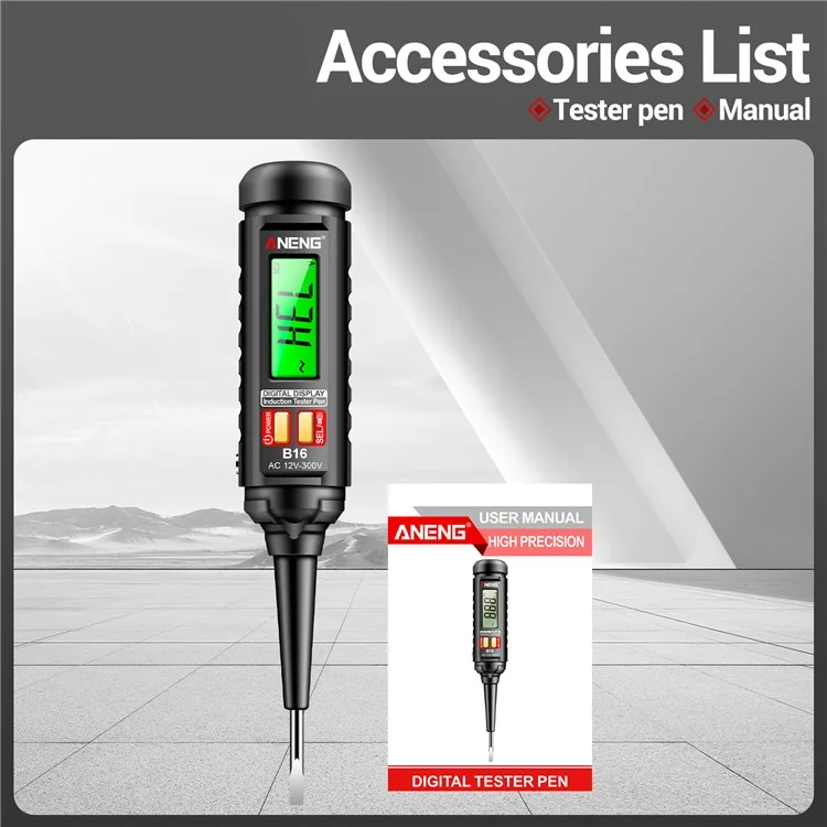 ANENG B16 Digital Display Voltage Test Pen LCD Screen Zero Fire Wire Recognition Tool