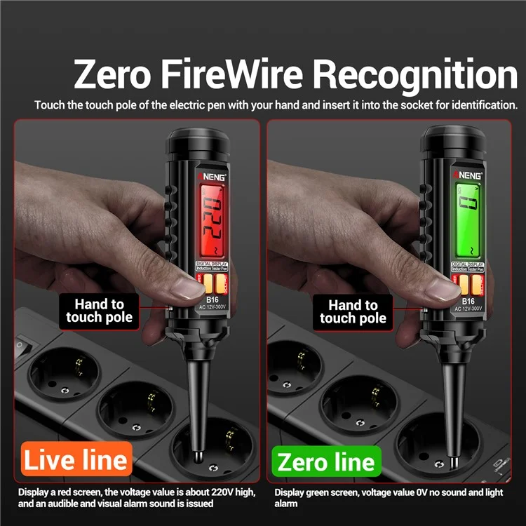 ANENG B16 Digital Display Voltage Test Pen LCD Screen Zero Fire Wire Recognition Tool