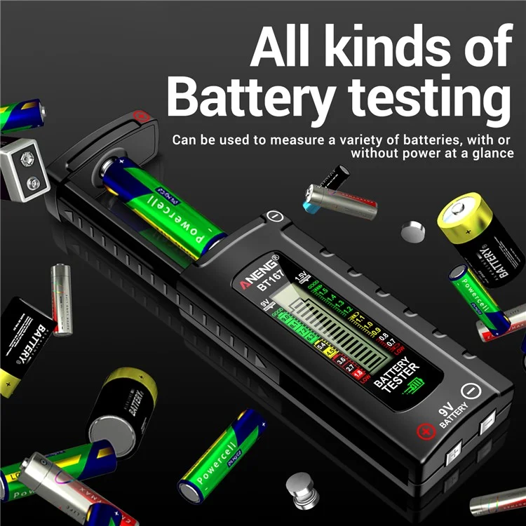 ANENG BT167 Battery Power Tester Analog Bar Display AA AAA Lithium Battery Capacity Tester