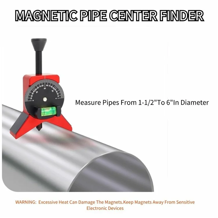 Pipe Center Marker - Pipe Center Locator with Magnet for Accurate Alignment
