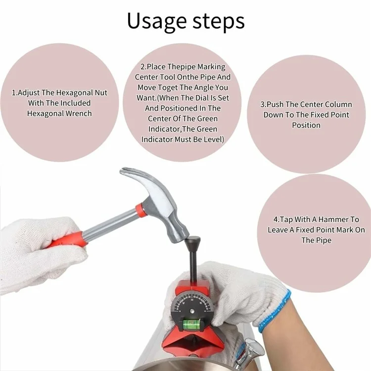 Pipe Center Marker - Pipe Center Locator with Magnet for Accurate Alignment