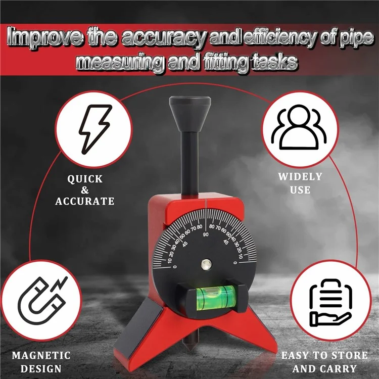 Pipe Center Marker - Pipe Center Locator with Magnet for Accurate Alignment