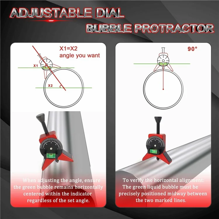 Pipe Center Marker - Pipe Center Locator with Magnet for Accurate Alignment