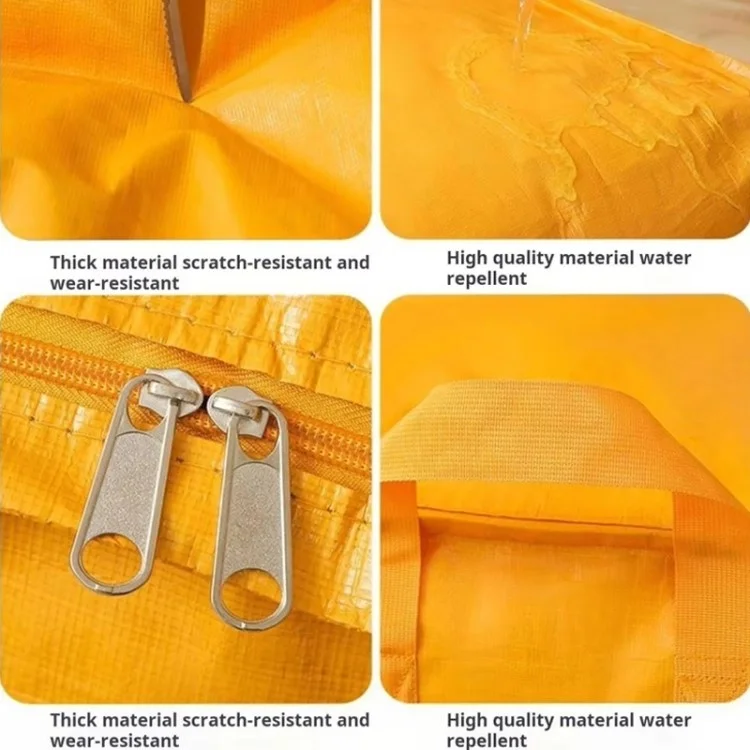 180L Large Capacity Moving Storage Bag Waterproof Oxford Cloth Organizer for Clothes Toys Bedding - Grey