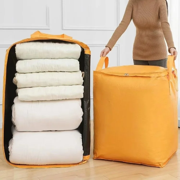 180L Large Capacity Moving Storage Bag Waterproof Oxford Cloth Organizer for Clothes Toys Bedding - Grey