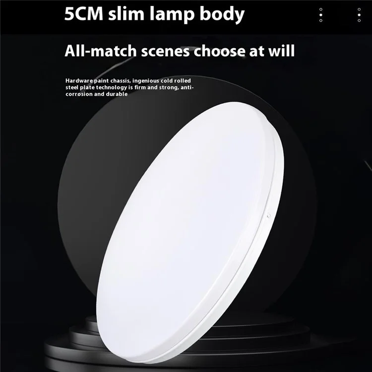 Luminaire de plafond rond de 24 W et 38 cm, lampe LED ultra fine moderne pour chambre, couloir, balcon