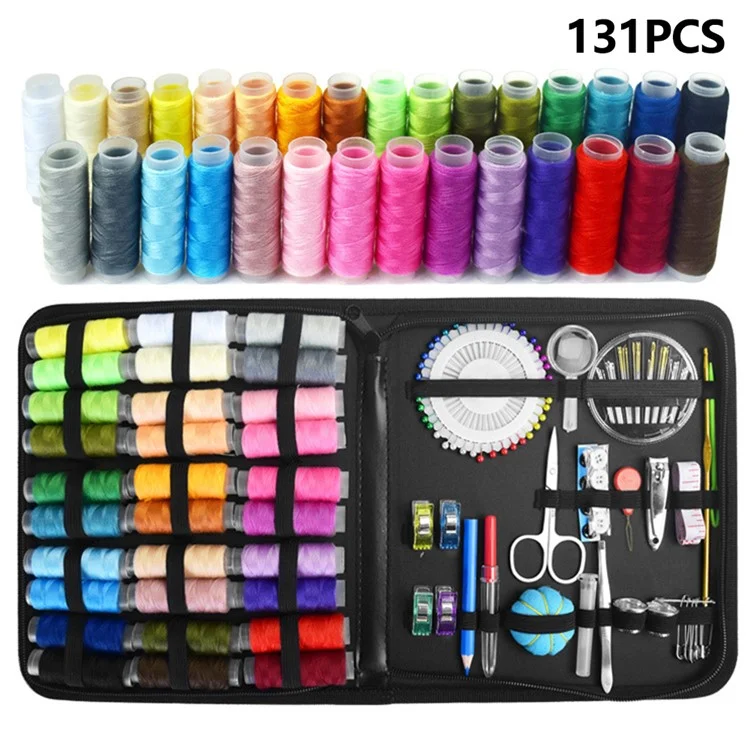 131-teiliges Haushalts-Nähset DIY-Stickerei-Handarbeits-Werkzeug-Nadel-Faden-Scherensatz