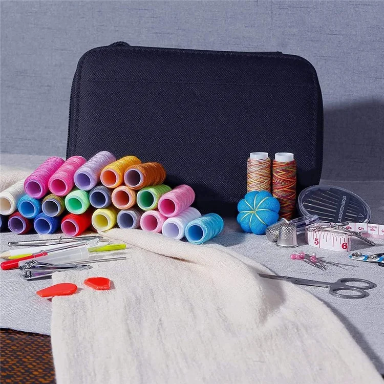 98 pièces Ensemble de couture ménagère Kit de broderie DIY Outil de travail manuel Aiguille Fil Ensemble de ciseaux