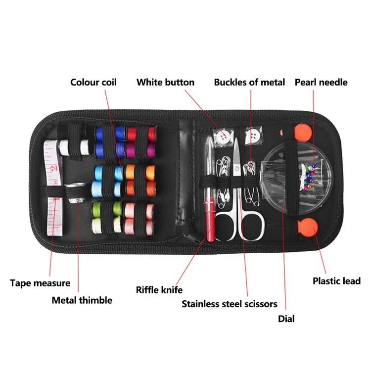 68 pezzi di kit per cucito domestico fai-da-te, set di strumenti per ricamo e lavoro manuale, aghi, fili, forbici