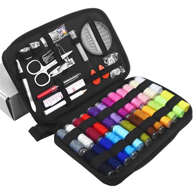 90 Stück Haushaltsnähset DIY Stickerei Handarbeitswerkzeug Nadel Faden Schere Set