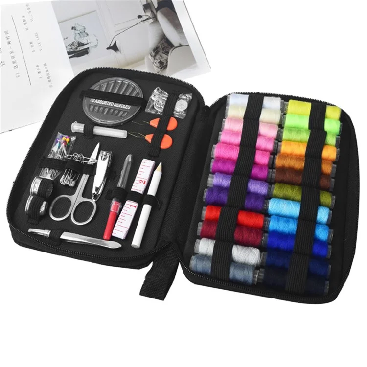 90 Stück Haushaltsnähset DIY Stickerei Handarbeitswerkzeug Nadel Faden Schere Set
