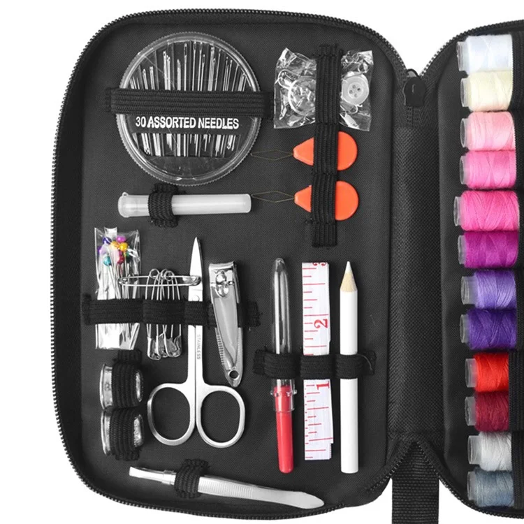 90 Stück Haushaltsnähset DIY Stickerei Handarbeitswerkzeug Nadel Faden Schere Set