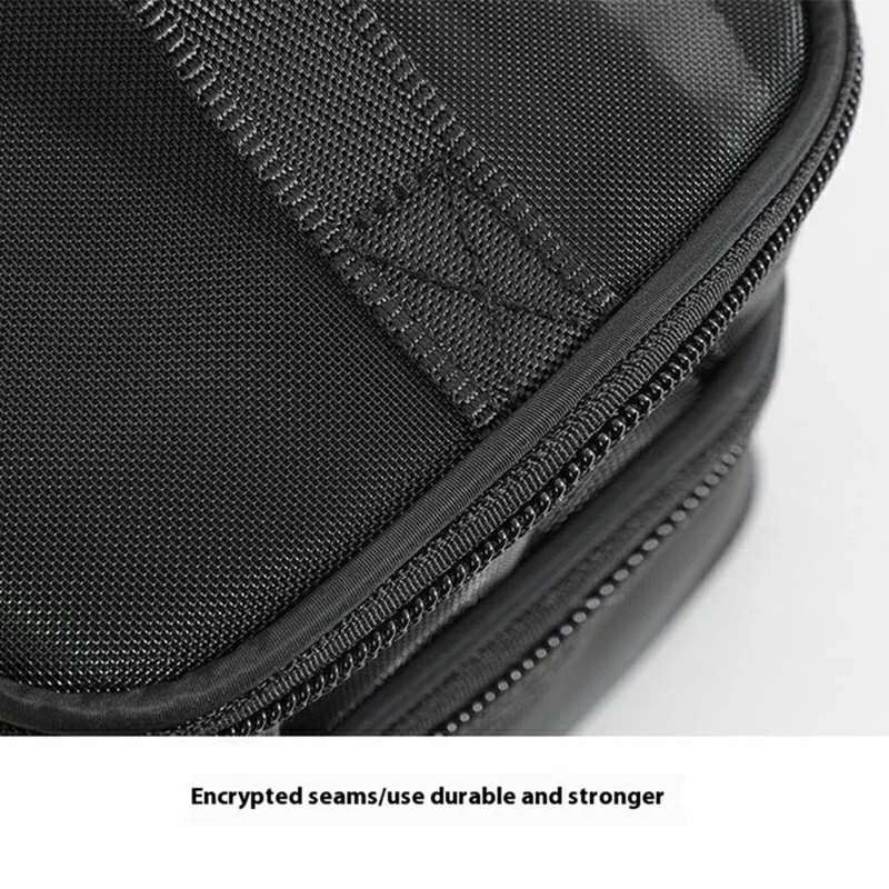 Double Layer Zipper Mesh Toiletry Bag Portable Travel Nylon Makeup Cosmetics Storage Organizer - Black