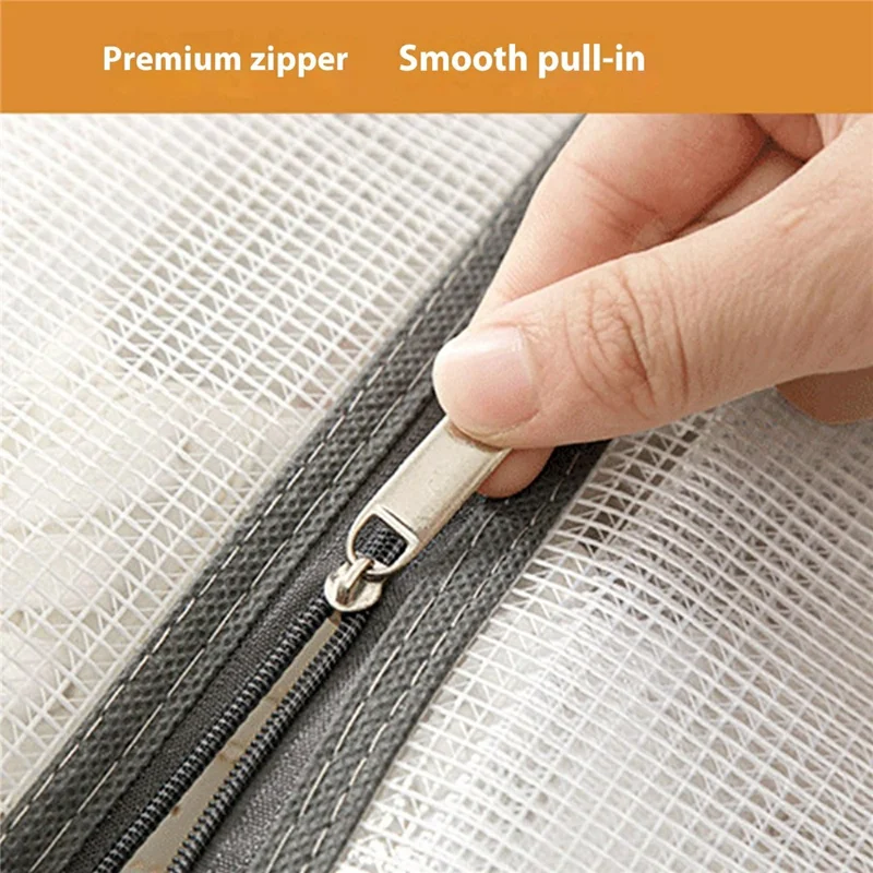 Dustproof Shoes Storage Bag with Zipper See Through PVC Waterproof Thigh Boots Organizer - Grey Edge