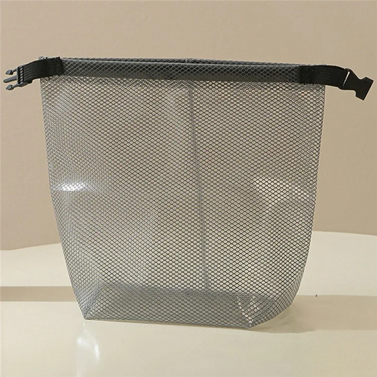 Portable Toiletry Bag with Quick Release Buckle Waterproof EVA Frosted Makeup Case Size S - Black