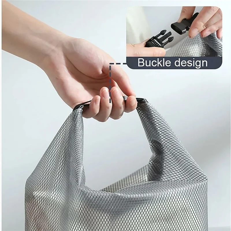 Portable Toiletry Bag with Quick Release Buckle Waterproof EVA Frosted Makeup Case Size S - White