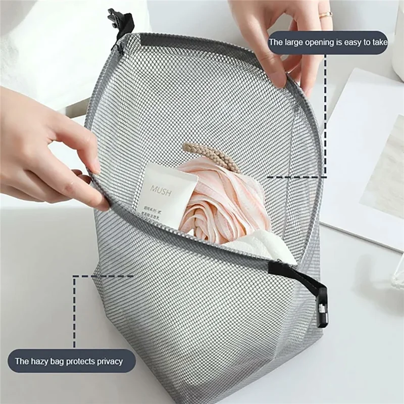 Portable Toiletry Bag with Quick Release Buckle Waterproof EVA Frosted Makeup Case Size S - White
