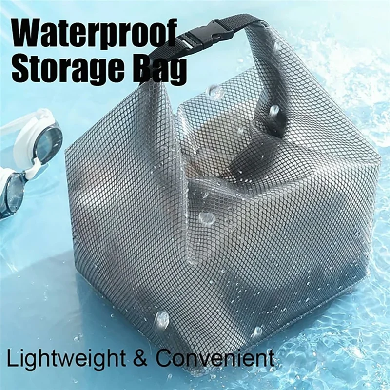 Portable Toiletry Bag with Quick Release Buckle Waterproof EVA Frosted Makeup Case Size S - White