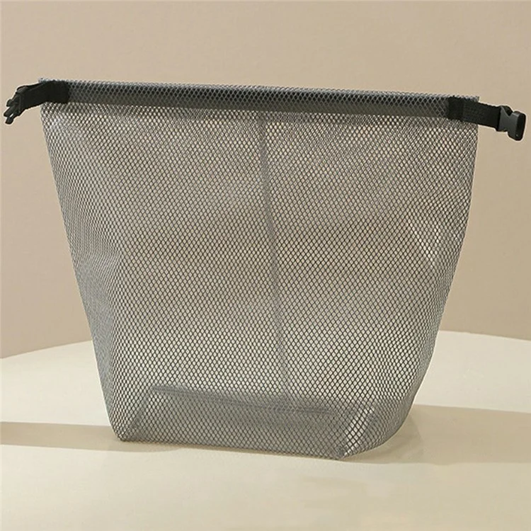Portable Toiletry Bag with Quick Release Buckle Waterproof EVA Frosted Makeup Case Size L - Black