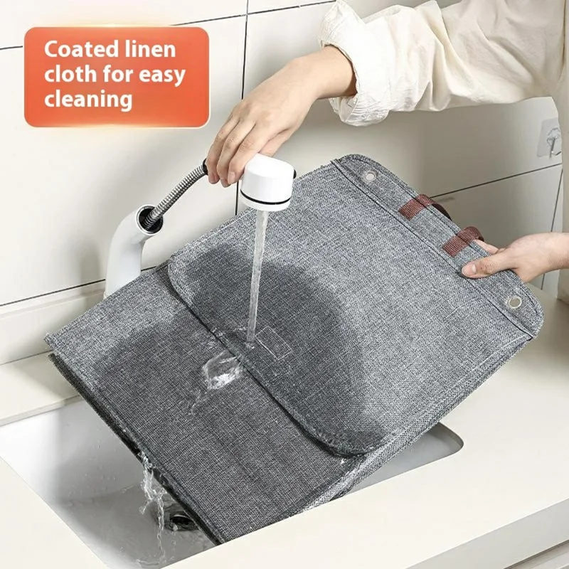 سلة غسيل قابلة للطي للحمام، سلة ملابس، سلال غسيل مثبتة على الحائط (الحجم: كبير) - رمادي