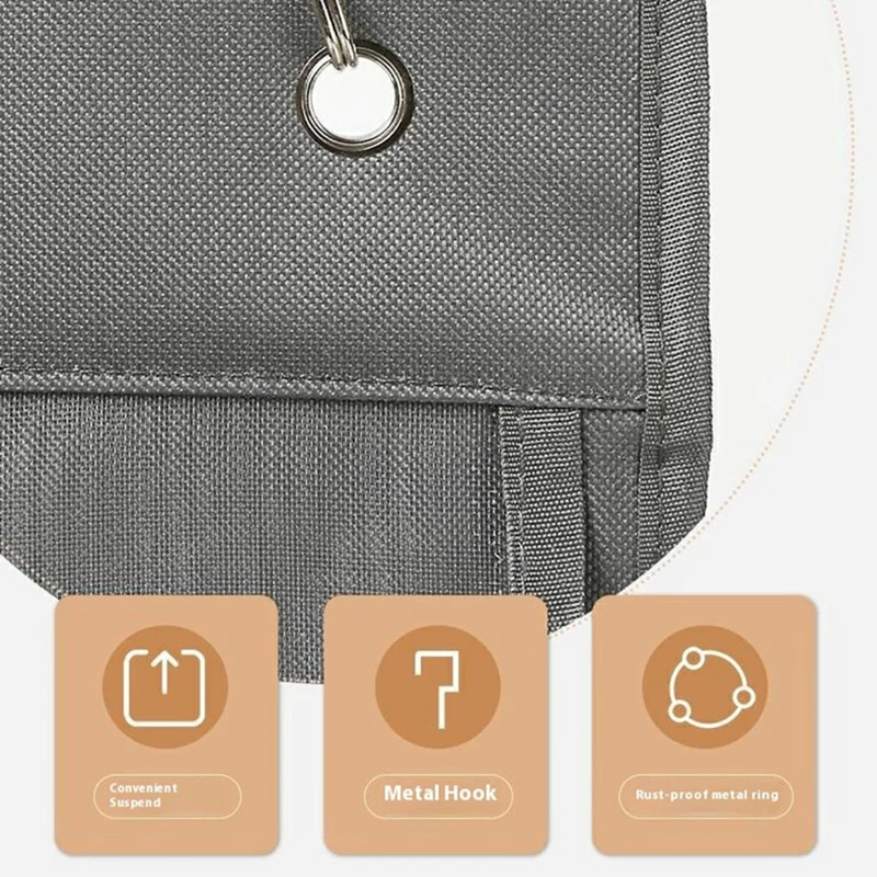 16 Pocket Hanging Organizer Closet Storage Bag for Clothes Pants Underwear Wardrobe Organizer - Grey
